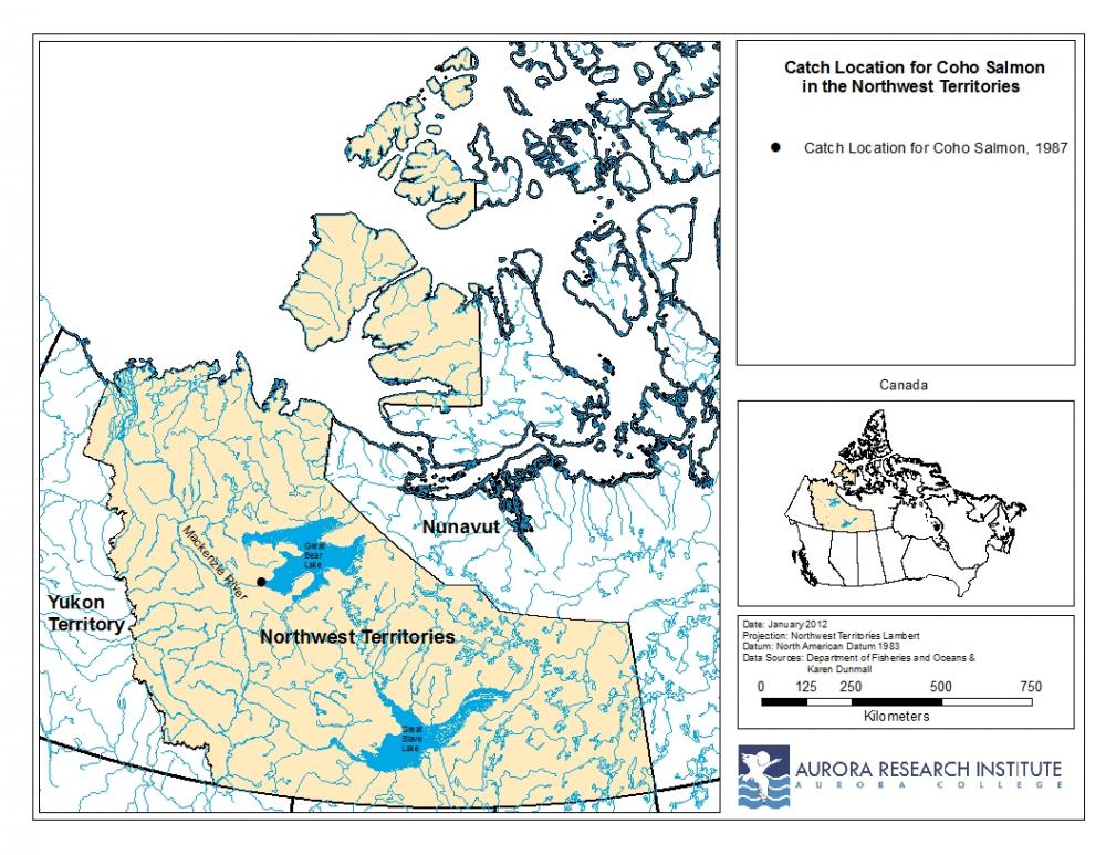 Coho salmon location map