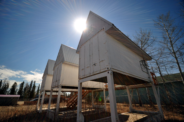 The neutron monitor is housed in these three containers in Fort Smith. The neutron monitor is housed in these three containers in Fort Smith.